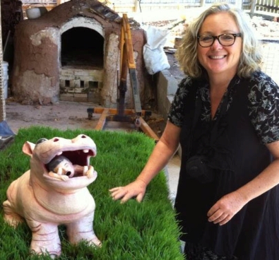 Susie Marcroft and Hippo 405x396