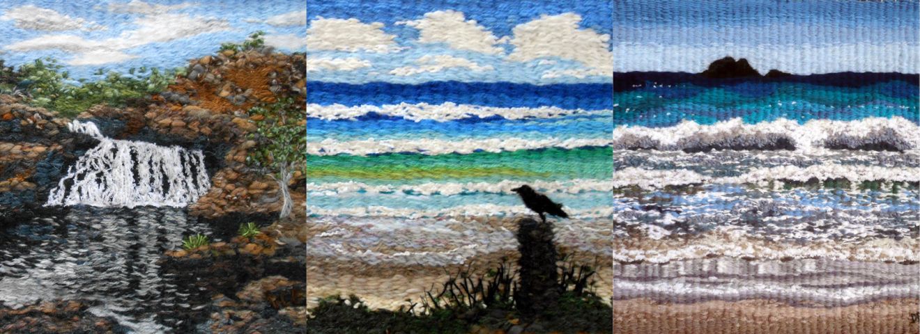 Julian Rocks Byron Bay 2013 Its a Crows Life 2013 Sandon at Low Tide 2012 weavings by Deb McFarlane