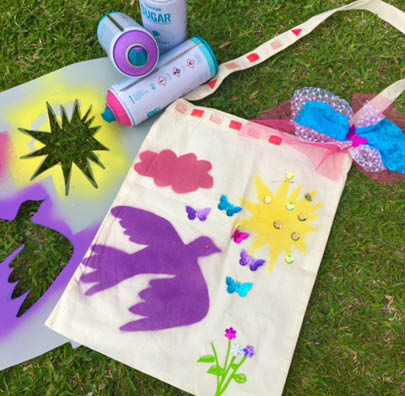 NRCG Brightsparks Spray Strencil Tote Whatson